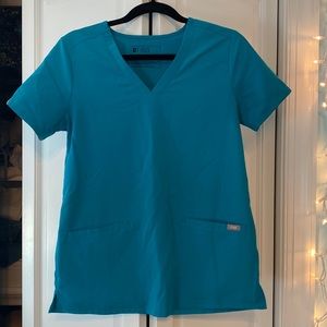 Figs Teal Three Pocket Scrub Top